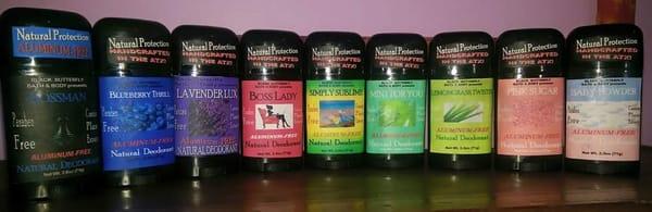 They now have natural handcrafted Aluminum-Free Deodorants.    12 amaxing scents!   I like the Boss Lady & the Simply Sublime!