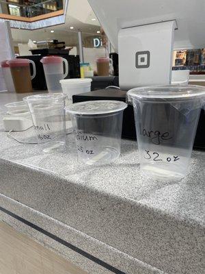 Drink sizes