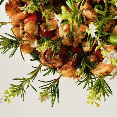 Sweet chili shrimp skewers