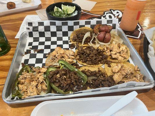 Tried the sampler platter. As you can tell I started eating g before I remembered to take the photo lol. The food is delicious!