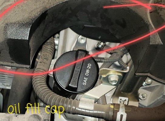 Oil cap area