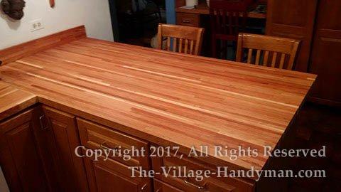 Butcher Block kitchen counter installation