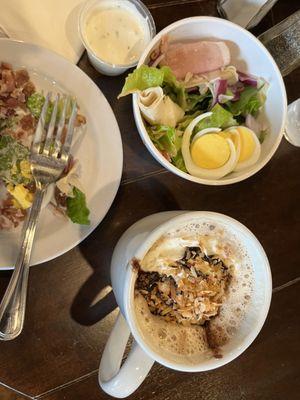 My salad and coconut delight coffee