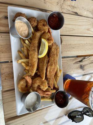 Fried shrimp and fish