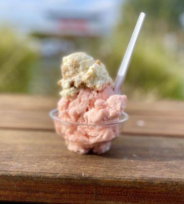 Very tasty. Lemon bar and strawberries/banana ice cream