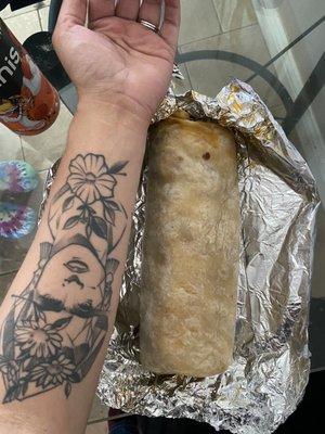 Super carne asada burrito, extra hefty