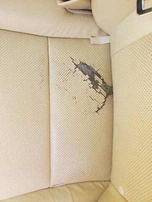 Damaged seat