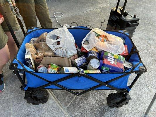 The canned goods we gathered from the units for the food pantry at metrocrest Carrollton (100)