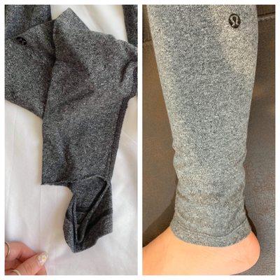 Jerry hemmed my Lululemon leggings affordably and without a problem! They're still nice and stretchy at the bottom.