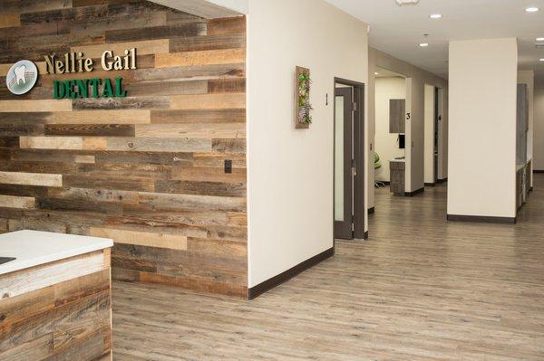 Our rustic office feel and design reflects the beautiful neighboring area of Nellie Gail Ranch.