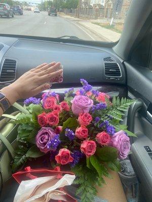 We went in literally 5 mins ago to get my nana flowers for her birthday and they're so beautiful.