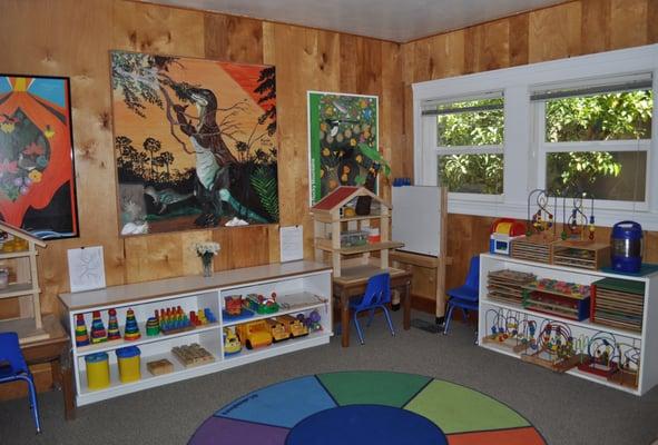 The toddler classroom. Small enough to individualize for young children yet challenging for expanding minds.