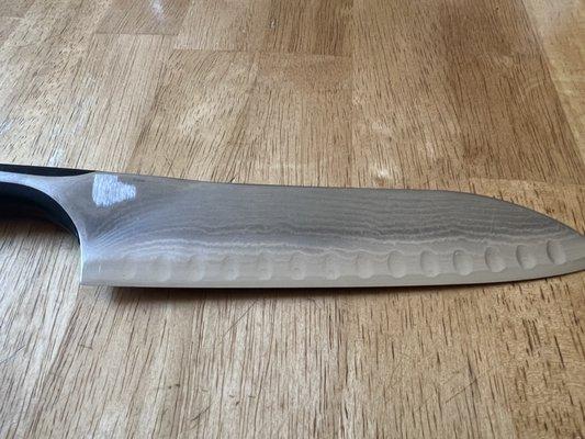 Damage done by Sonoma Cutlery during sharpening.