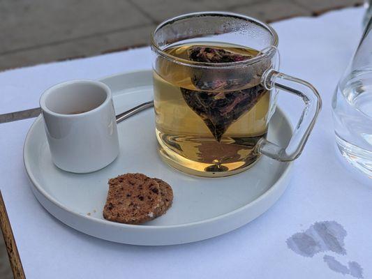 Rosemary mint tea. Cookies are amazing