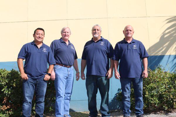 Meet our pros on the floor! Marcos (Electronics), KC (Owner), Jack (Fishing), and Julio (Parts).