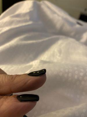 Curving up to the sky. Other nail properly shaped