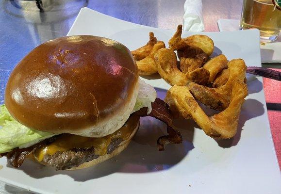 Texas Burger and Side Winder fries!!