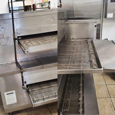 Deep clean pizza oven