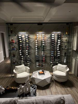 Fully stocked wine cabinet