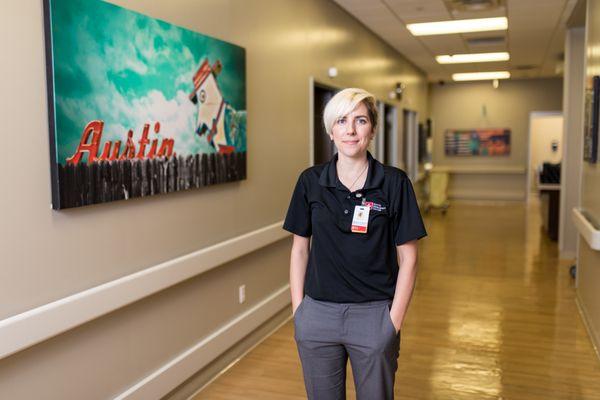 Staff in Radiology hallway