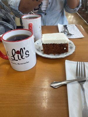 Bourbon Blend coffee & carrot cake....