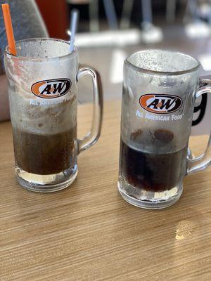 Couple of frosty mugs to start the day off right! One float and one diet