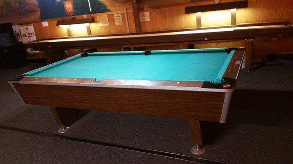 Two coin operated pool tables, and FREE shuffleboard!