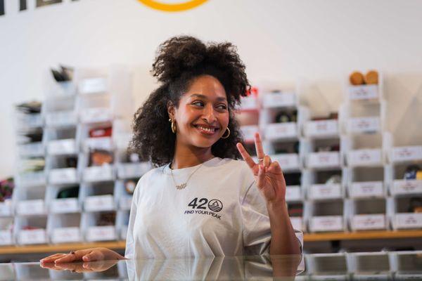 Cannabis products displayed at Higher Ground San Bernardino dispensary!