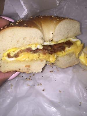 Bacon egg and cheese on everything