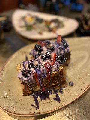 Ube stuffed French toast