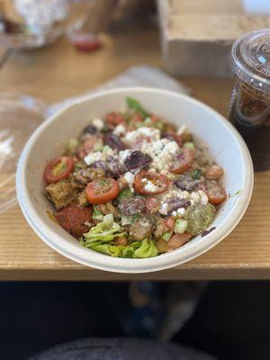 Greens and Grains Bowl with chicken