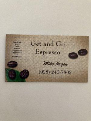 Business card with punch card on back for free drink