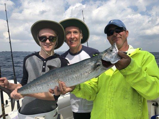 Nice kingfish caught and released off Manalapan.  We use a bocagrip so we don't have to gaff and kill unnecessarily.