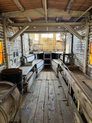 Inside old train car