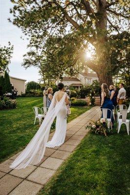 She transformed my veil into this gorgeous bridal cape :)