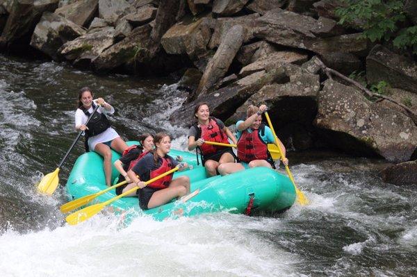 Rafting the rapids in Bryson City.