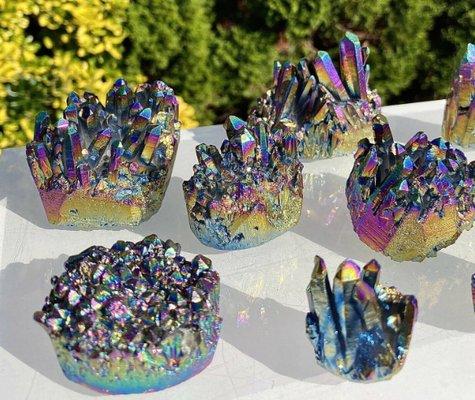 Titanium Aura Quartz Clears all chakras