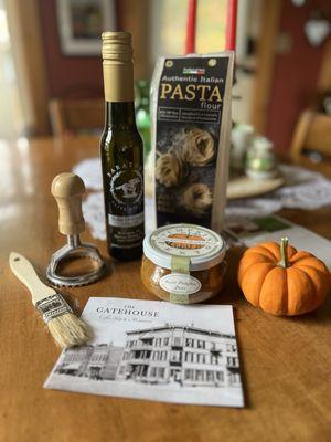 Some of the items that come with your pasta, making class kit and items you can purchase