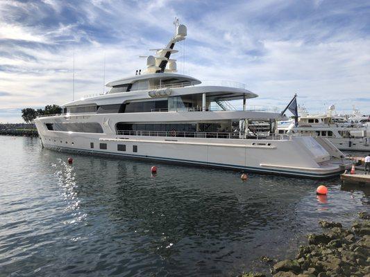 69 meter MY Samaya built by Feadship moored at 5th Avenue Landing in San Diego. #feadship