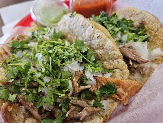 Carnitas and Barbacoa Tacos... Always great!