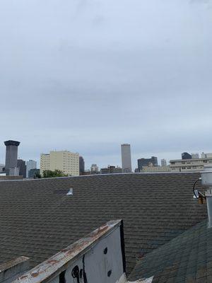 View of city from rooftop