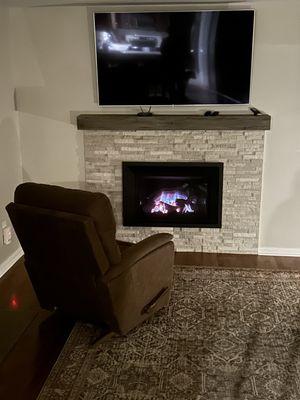 Family room fireplace - after