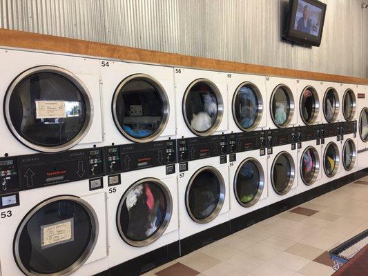 Plenty of dryers available...enough for everyone, even during peak hours :)