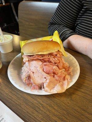 The double meat ham sandwich