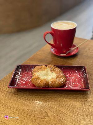 Cheese danish and latte