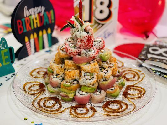 Sushi "birthday cake"