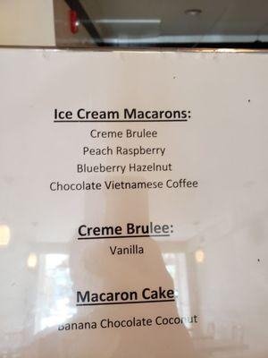 Ice cream macaron flavors ($4.50)