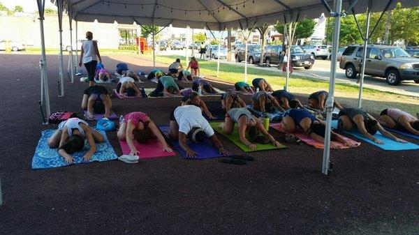 Anjali Power Yoga offers FREE classes in the park every Wednesday all summer long.