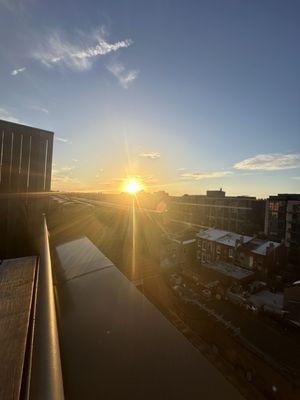 Golden hour from rooftop bar