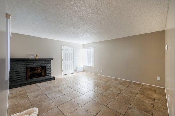 2-bedroom 1 bath- Living Room looking at fireplace